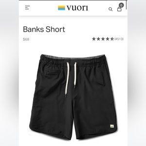 Vuori Banks Short size MEDIUM, tags on